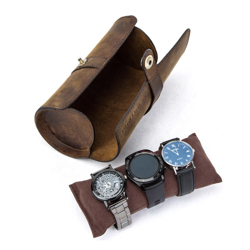 Genuine Leather Watch Roll – 3 Positions-1