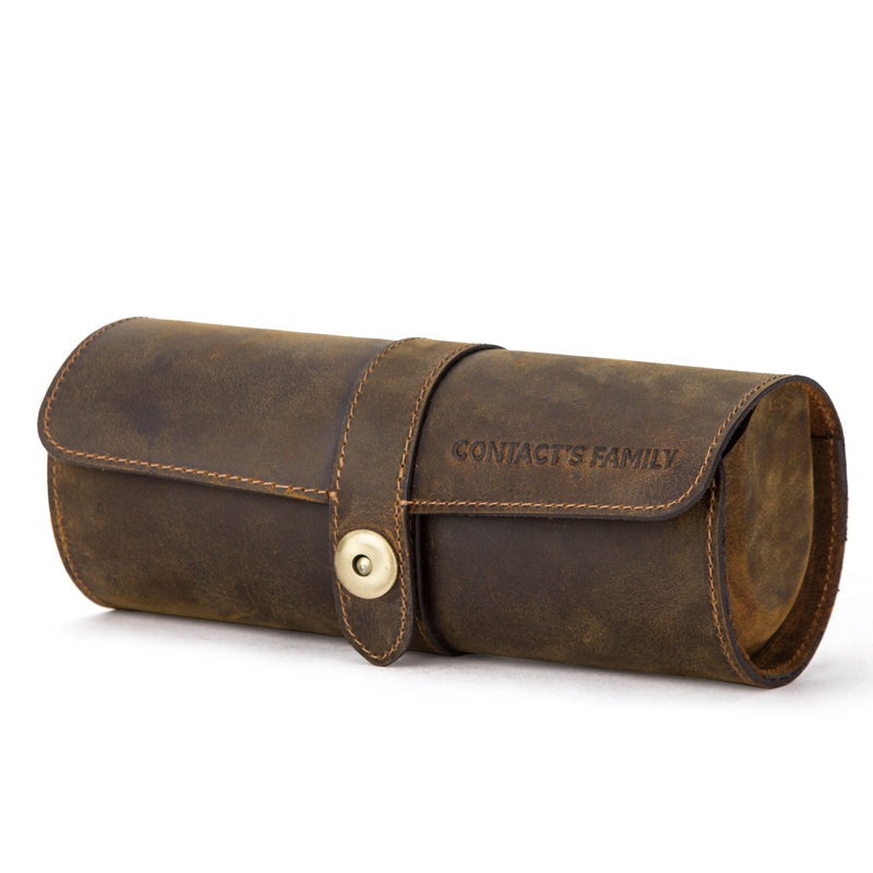 Genuine Leather Watch Roll – 3 Positions-4